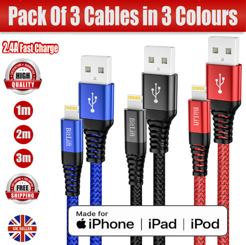 Iphone charger cable 3pack - charger,